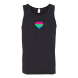 Polysexual Pride Flag Heart - Pride Month LGBTQIA Love Identity Tank Top - Black