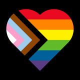 Progress Pride Flag Heart - Pride Month LGBTQIA Love Identity Tank Top - Black