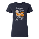 Pumpkin Spice and Everything Nice - Autumn Fall Womens T Shirt - Small - Black