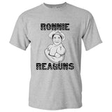 UGP Campus Apparel Ronnie Reaguns - President Bodybuilder Pun Humor Parody Republican T Shirt