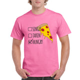 UGP Campus Apparel Single, Taken, Hungry - Funny Checklist Hungry Pizza Food Loving T Shirt