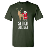 Sleigh All Day - Funny Santa Reindeer Christmas Slay Pun T Shirt