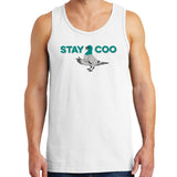 Stay Coo - Pigeon Sunglasses Funny Cartoon Bird Cool Chill Tank Top - White