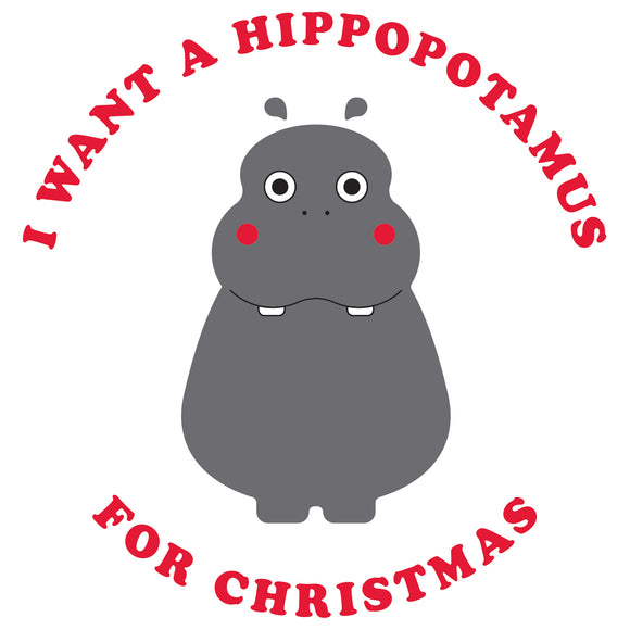 UGP Campus Apparel I Want a Hippopotamus for Christmas Basic Cotton T-Shirt