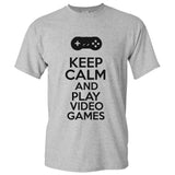 Keep Calm and Play Video Games T-Shirt Basic Cotton
